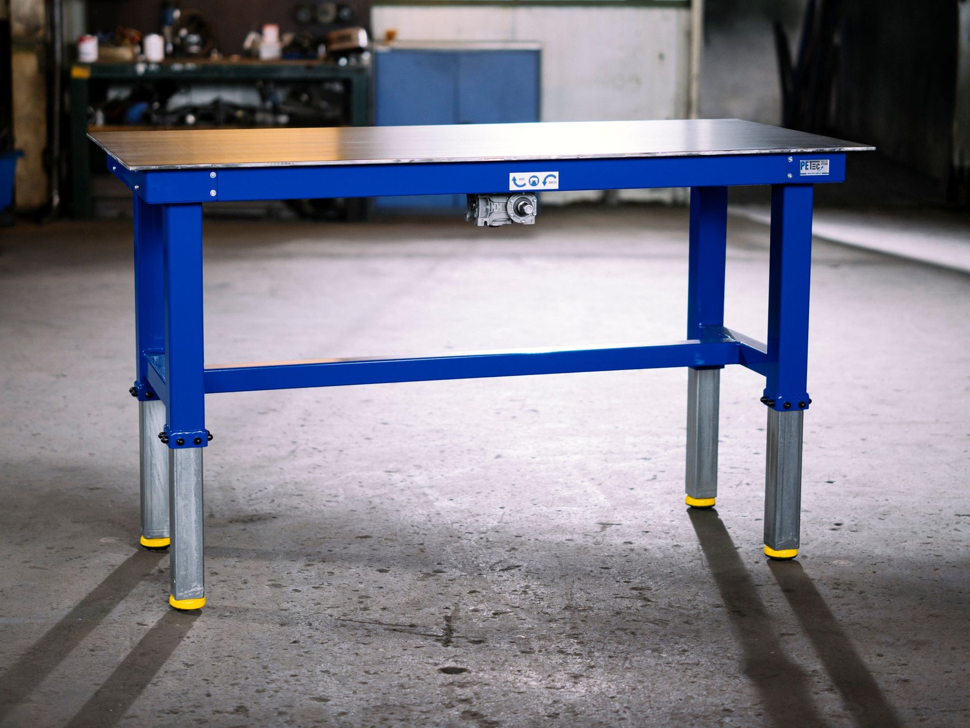 height adjustable industy work bench with steel plate 