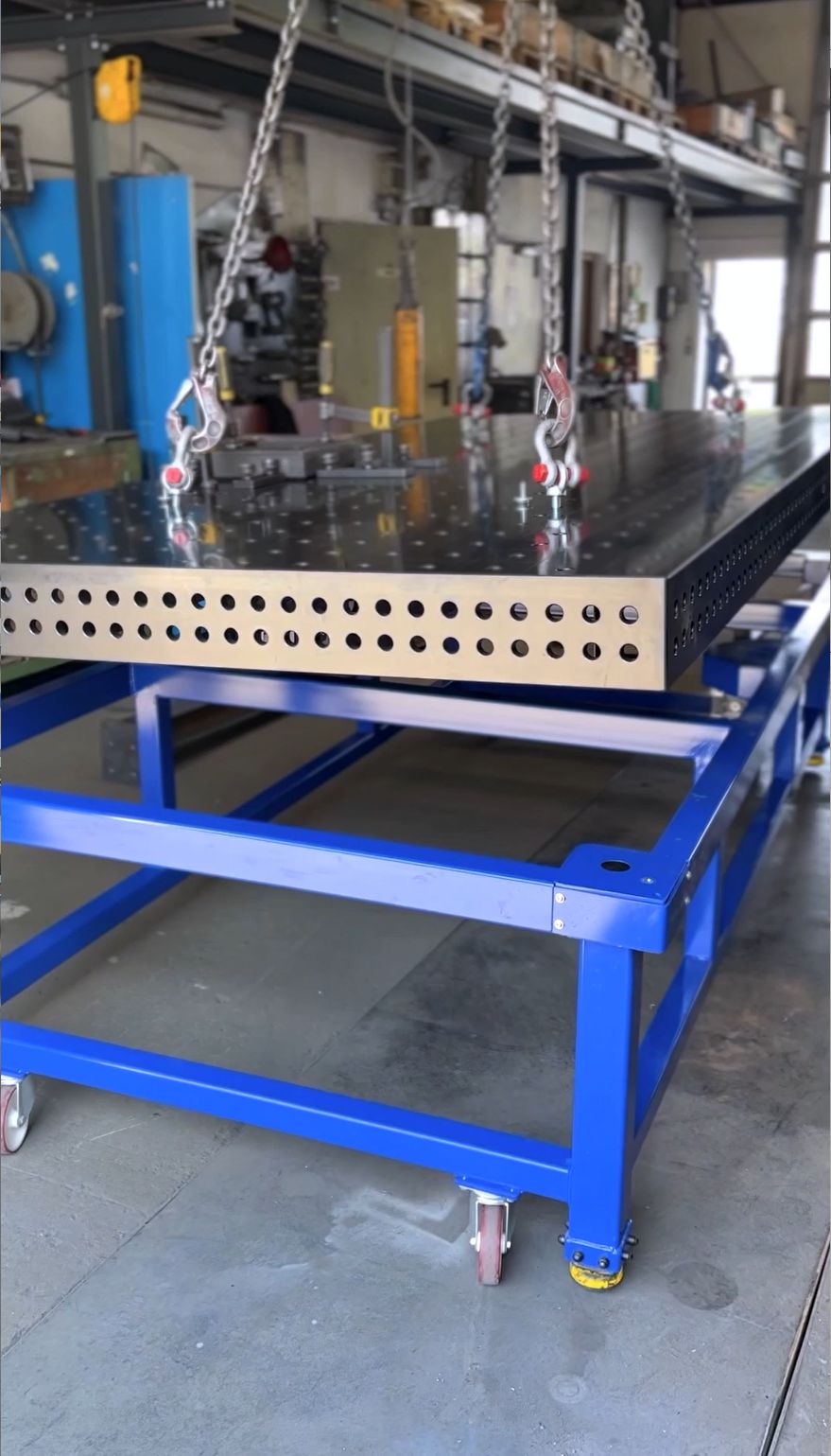 reuse of weldingplate with height adjustable high load capacity tables from petec