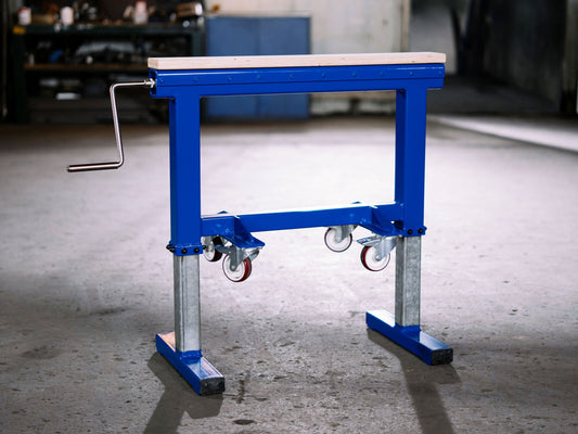 Stepless Height-Adjustable Axle Stand / Working Stand with Crank up to 1000 kg with Casters